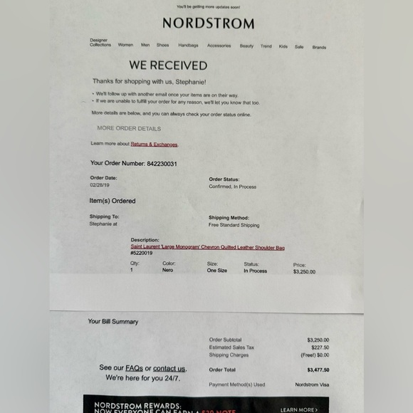 Saint Laurent ‘Large Monogram' Chevron Quilted Leather Shoulder Bag - Picture 11 of 11